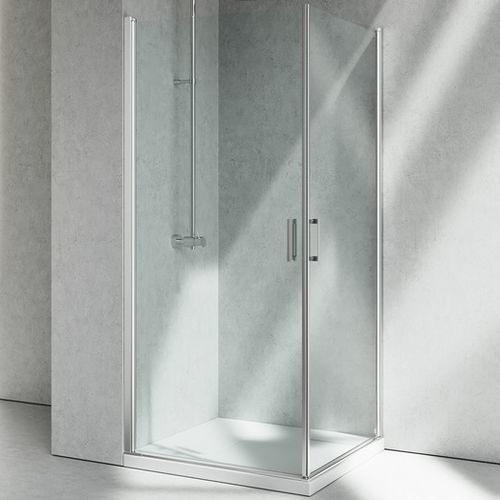 Cabine de banho em vidro - LINEA : LA+LA - VISMARAVETRO - com porta pivotante / de canto / vidro transparente