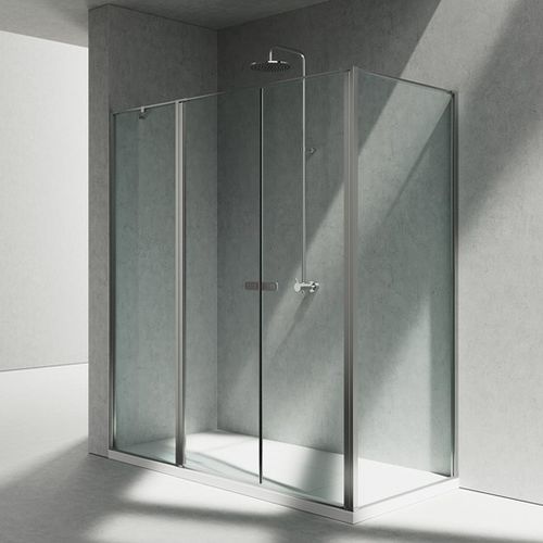 Cabine de banho em vidro - K3+KC - VISMARAVETRO - em alumínio / com porta de abrir / fixa
