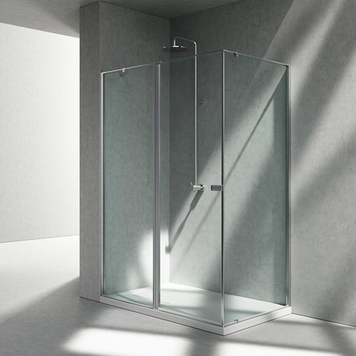 Cabine de banho em vidro - KZ+KF - VISMARAVETRO - em alumínio / com porta pivotante / fixa