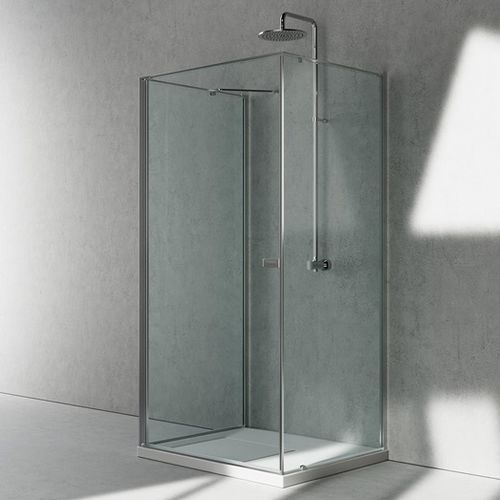 Cabine de banho em vidro - KA+KF+KC - VISMARAVETRO - em alumínio / com porta pivotante / fixa