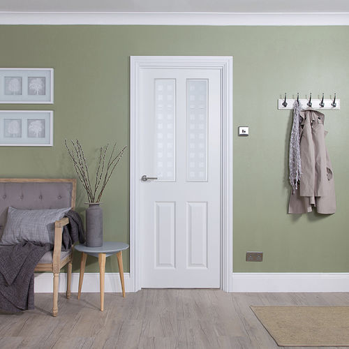 Porta interna - ATHERTON : 2 LIGHT GEOMETRIC - JELD-WEN - em MDF / de abrir / com vidro