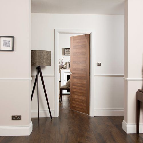 Porta interna - WALNUT FUSION PANEL - JELD-WEN - com folheado de madeira / de abrir / sem vidros
