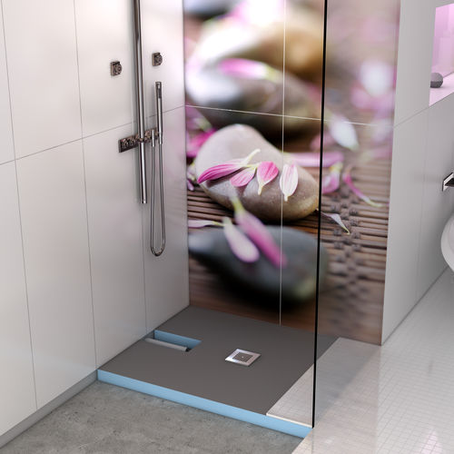 Piso de box quadrado - FUNDO PLANO - wedi GmbH - pronto para receber revestimento cerâmico / ao nível do piso / extraplano