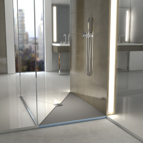 Piso de box retangular - FUNDO PRIMO - wedi GmbH - pronto para receber revestimento cerâmico / ao nível do piso / de fibra de vidro