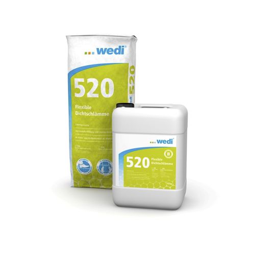 Argamassa de vedação - 520 - wedi GmbH - para área úmida / de cimento / em pó