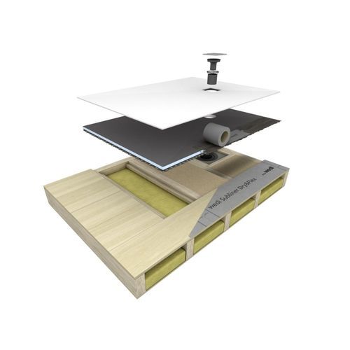 Piso de box retangular - Fundo Ligno Plus - wedi GmbH - de embutir / pronto para receber revestimento cerâmico / em madeira