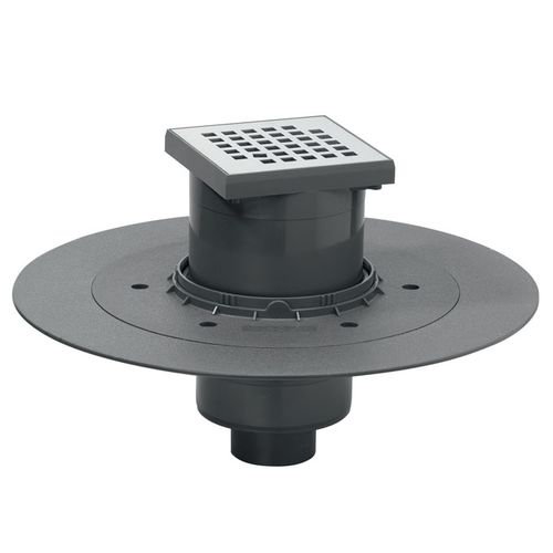 Caixa sifonada em aço inoxidável - VENISIO - WIRQUIN - para box de banheiro / com grelha / vertical