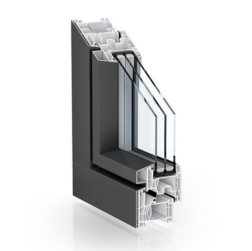 Perfil de janela em alumínio - 76 CENTRE SEAL ALUCLIP PRO - KÖMMERLING - em PVC / em PVC-U / acústico