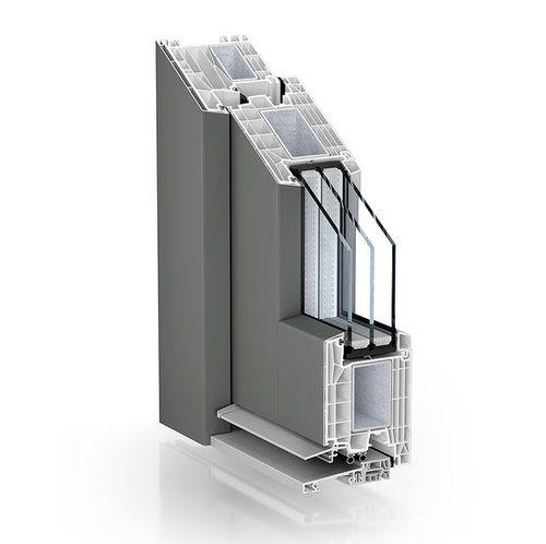 Perfil de porta em alumínio - 88 ALUCLIP INWARD OPENING - KÖMMERLING - em PVC-U / reciclável