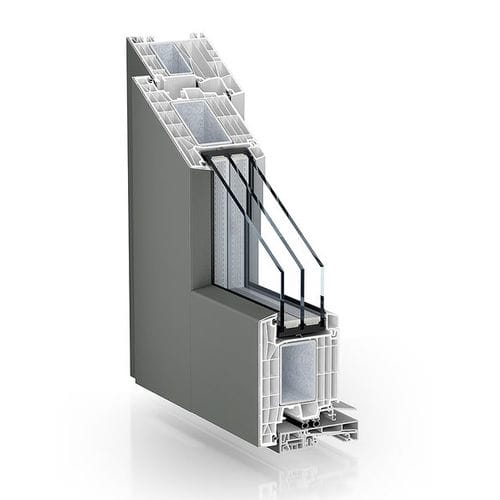 Perfil de porta em alumínio - 88 ALUCLIP OUTWARD OPENING - KÖMMERLING - em PVC / em PVC-U