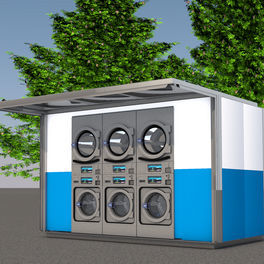 Lavadora de roupas com abertura frontal - BLUEWASHBOX CAP - Danube - industrial / de secagem / operada por moedas