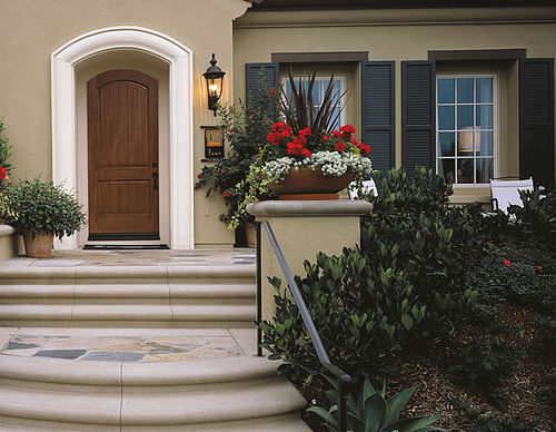 Porta de entrada - CLASSIC-CRAFT® RUSTIC - THERMA-TRU DOORS - de fibra de vidro / de abrir / sem vidros