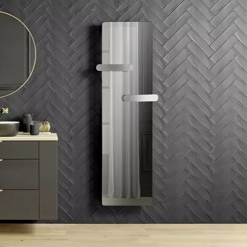 Aquecedor de toalhas com inércia térmica - Campaver nativ Hug - AIRELEC - 1000 W / contemporâneo / face em vidro temperado