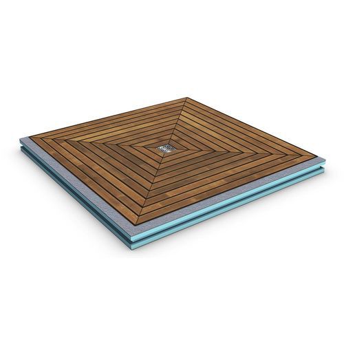 Piso de box quadrado - NATURE BOARD - STADUR PRODUKTIONS GMBH & CO KG - em madeira / em teca / em aço inoxidável