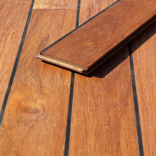 Piso maciço - Exotique Merbau Huile UV Pont de Bateau intégré 12x90 - SOBOPLAC - em merbau / efeito convés de barco / oleado