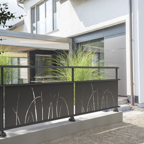 Guarda-corpo em alumínio - Givry avec décor Estampe - SIB - em chapa perfurada / cortado a laser / para ambiente externo