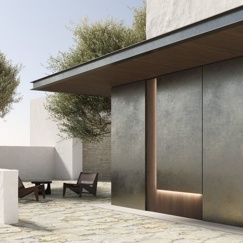 Porta blindada - AXIAL - SCRIGNO - para ambiente externo / em madeira / em alumínio