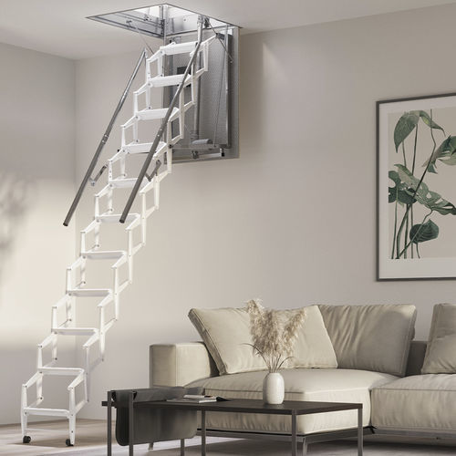 Escada reta - SIMPLO-MATIC - SCRIGNO - com degraus em metal / metálica / da linha residencial