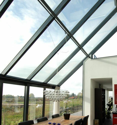Varanda envidraçada em vidro - CR 120 - Reynaers Aluminium - em alumínio / da linha comercial / com vidro duplo