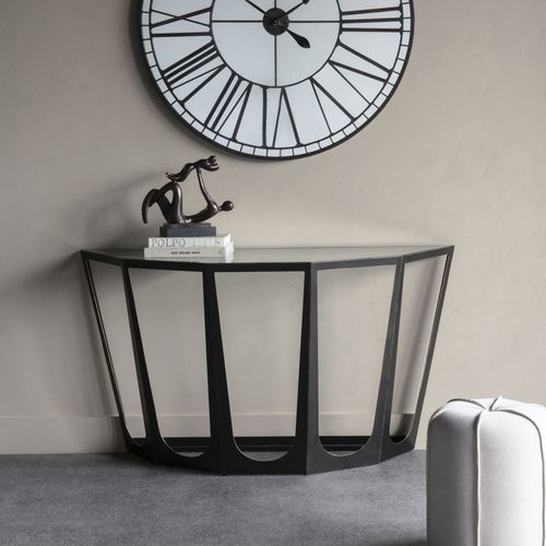 Mesa lateral contemporânea - CATALAN - Marston & Langinger - em vidro / em ferro / em bronze