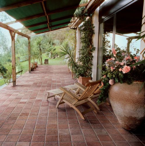Bloco de pavimentação em grés porcelanato - PIETRE DI FANES : ROSSO MISTO - Panaria ceramica - para ambiente externo / texturizado / antiderrapante