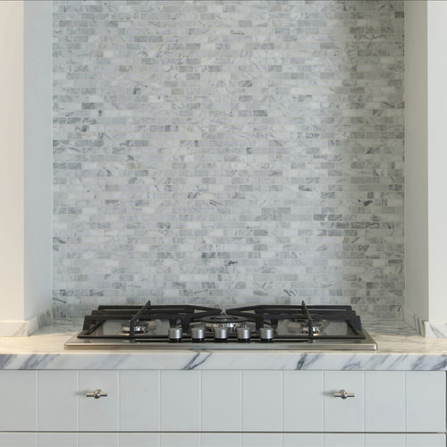 Backsplash metálico - BIANCO CARRARA - OCCITANIE PIERRES - em mármore / de alta resistência