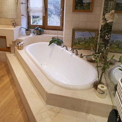 Revestimento de banheira de canto - BORRÈZE - OCCITANIE PIERRES - em grés porcelanato