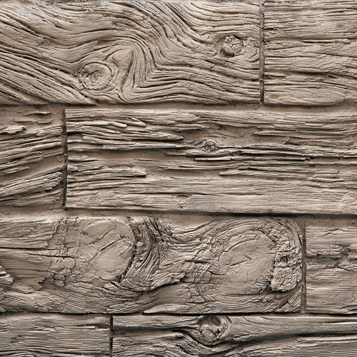 Painel decorativo em poliéster - HORIZONTAL WOODEN SLEEPERS ASH - MSD Panels - em fibra de vidro / de parede / com motivos impressos