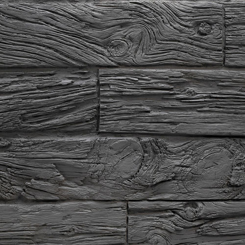 Painel decorativo em poliéster - HORIZONTAL WOODEN SLEEPERS BLACK - MSD Panels - em fibra de vidro / de parede / com motivos impressos