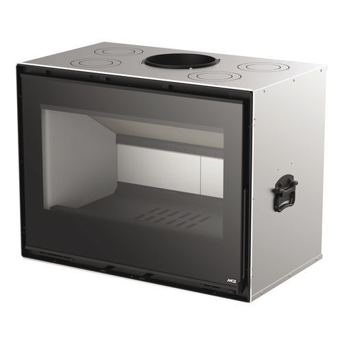 Lareira tipo inserto a lenha - QBOX 80 - MCZ - em aço / contemporânea / classe A+