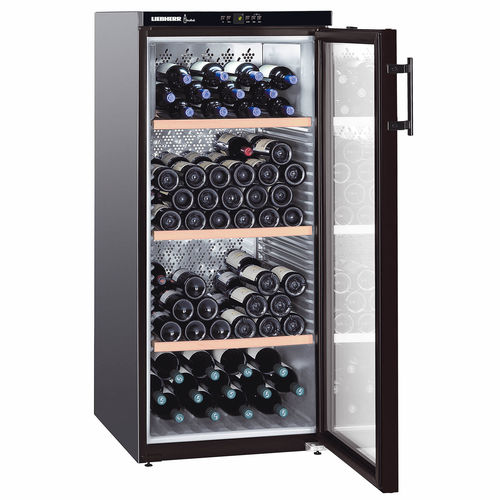 Adega climatizada da linha comercial - WKB 3212 VINOTHEK - LIEBHERR - de instalação livre / em aço / com porta de vidro