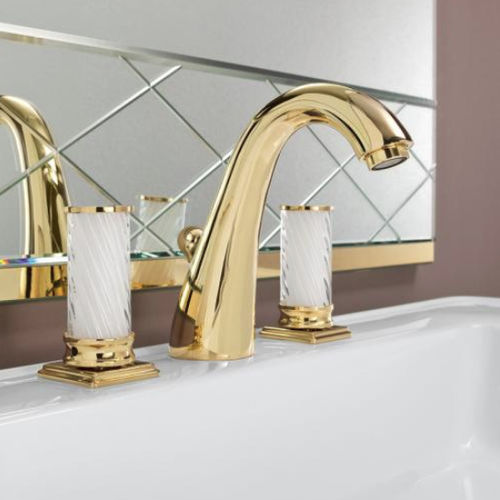 Misturador bicomando para lavatório - FORTUNY 000RBFN080CR - Oasis Group srl - de bancada / em latão banhado a ouro / para banheiro