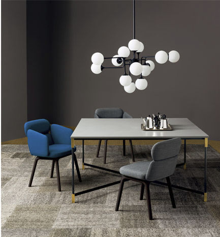 Mesa contemporânea - MATCH - Arflex - em mármore / retangular
