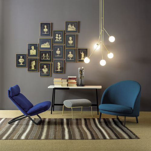 Poltrona baixa contemporânea - CROSS - Arflex - em couro / em tecido / metálica