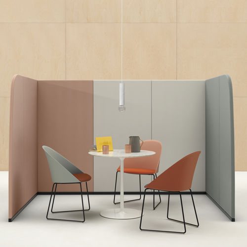 Mesa de lanchonete contemporânea - Dizzie  - Arper - em laminado / em MDF / com base em aço termolacado