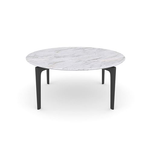 Mesa de centro contemporânea - SAUL  - Arper - em vidro fumê / em mármore / com base em alumínio
