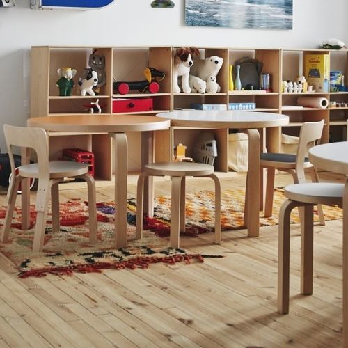 Banqueta contemporânea - NE60 - Artek - em couro / em tecido / em compensado