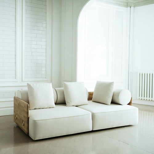 Sofá Art Déco - DECO  - Autoban - em tecido / branco / em carvalho