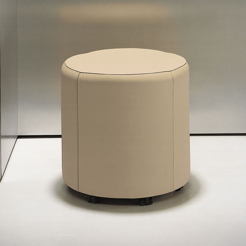 Puff contemporâneo - BALANCE - BERNHARD design - em tecido / em couro / em aço polido