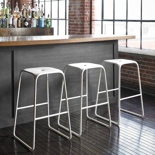 Banqueta alta contemporânea - ACE - BERNHARD design - em polipropileno / com base em aço / com base tipo trenó