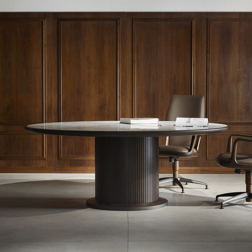 Mesa contemporânea - FULL  - CECCOTTI COLLEZIONI - em nogueira americana / em mármore / com base em nogueira americana