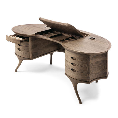 Mesa secretária clássica - BEAN - CECCOTTI COLLEZIONI - em madeira de ácer / em nogueira americana / em couro