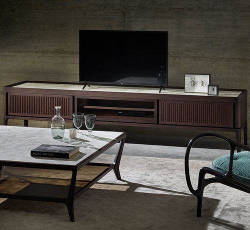 Rack de TV contemporâneo - FULL TV - CECCOTTI COLLEZIONI - baixo / em compensado / em nogueira americana