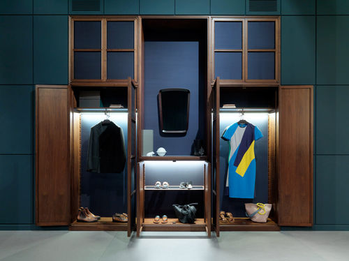 Guarda-roupa contemporâneo - CECCOTTI COLLEZIONI - em compensado / em nogueira americana / em vidro