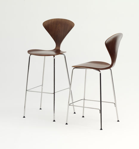 Cadeira alta contemporânea - CSTMC SERIES - Cherner - para ambiente interno / em compensado moldado / metálica