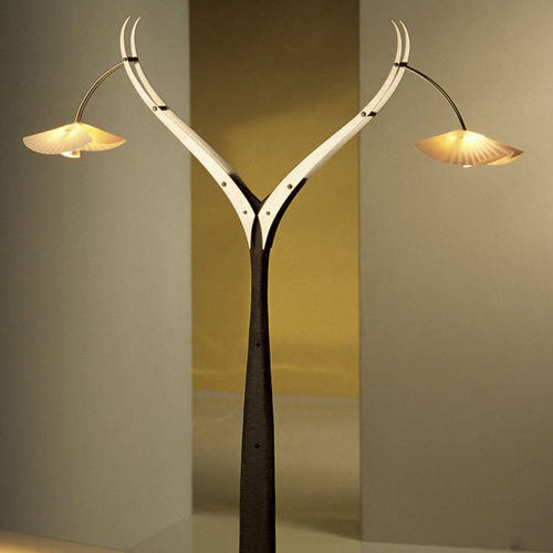 Luminária de mesa - PANTODON - David D'Imperio - em aço inoxidável / em madeira / em policarbonato