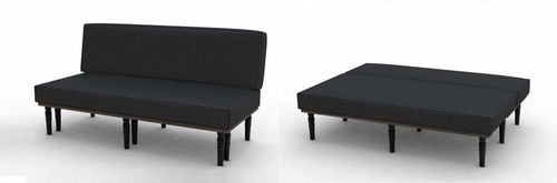 Banco estofado modular - Duffy London - contemporâneo / de lã / em madeira
