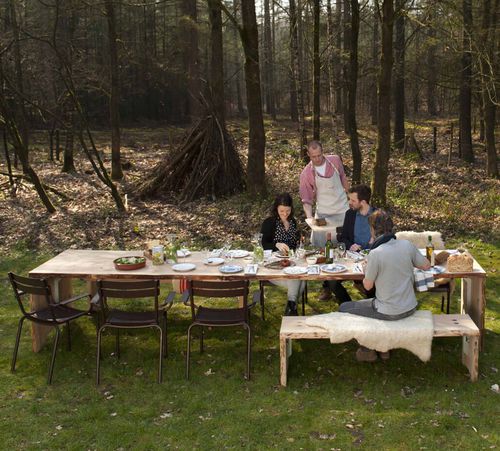 Mesa contemporânea - FORESTRY - dutchtub - em madeira / com base em madeira / retangular