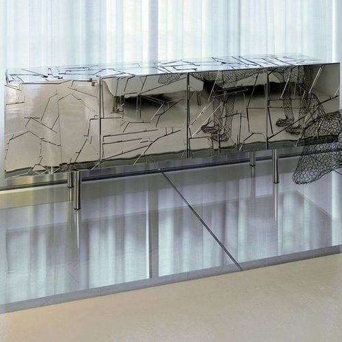Buffet aparador de design original - SCRIGNO - edra - de metacrilato / em aço / em madeira laqueada
