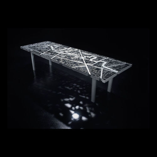 Mesa de design original - BAGHDAD - edra - em alumínio extrudado / com base em alumínio / retangular